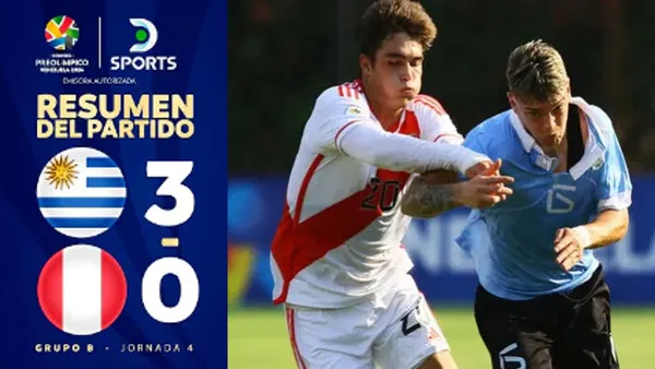 MIRA EL VIDEO RESUMEN: Uruguay goleó 3-0 a Perú en el Preolímpico Sub-23