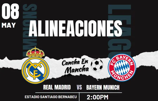 Alineaciones de Real Madrid vs. Bayern Munich para el encuentro por la semifinal de la UEFA Champions League