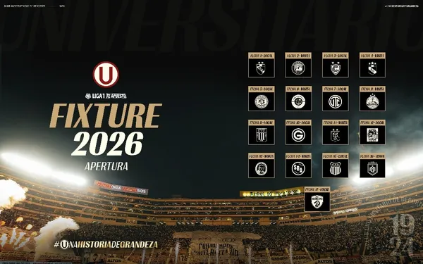 Fixture de Universitario en la Liga 1 2026: fechas clave en su camino al tetracampeonato