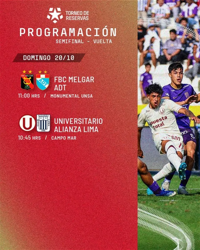Programación de la semifinal del Torneo de Reservas 2024 &#8211; Liga Peruana 