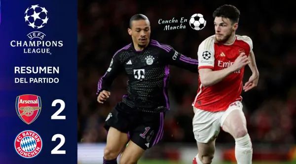 VIDEO RESUMEN: Arsenal y Bayern Munich empataron en un partidazo por la Champions League