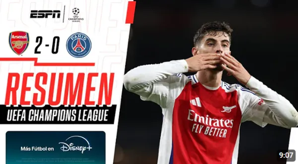 Arsenal venció al PSG por la UCL 2024