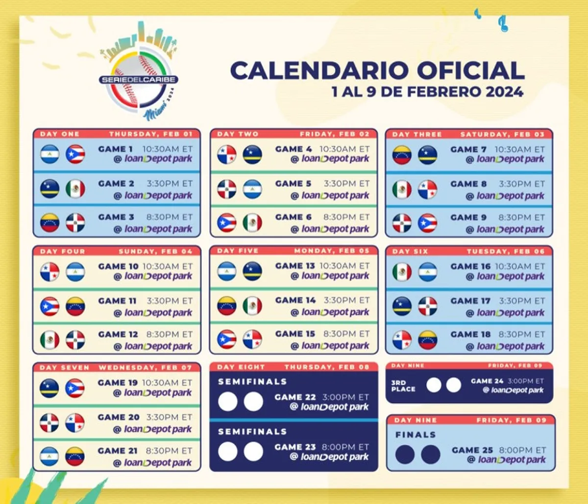 Arranca la emoción en la Serie del Caribe 2024: Programación para el jueves, 01 de febrero