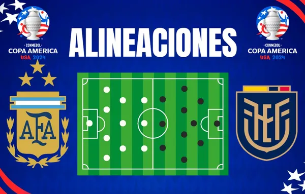 Alineaciones de Argentina y Ecuador por los cuartos de final de la Copa América