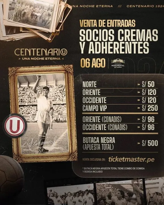 Entradas para el Centenario &#8211; Foto: Universitario 