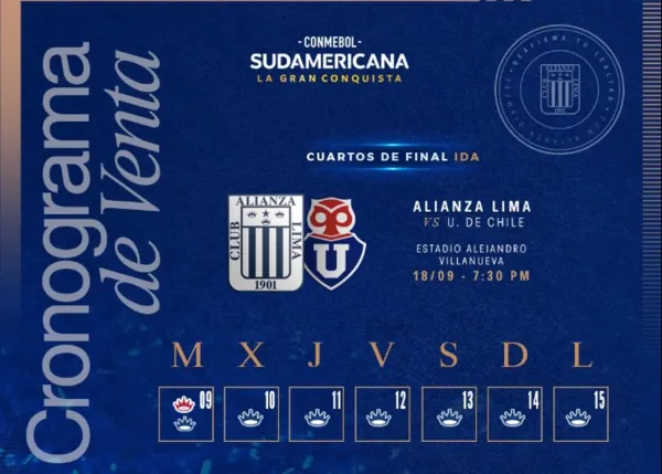 Alianza Lima vs U de Chile: precios y venta de entradas para el partidazo por cuartos de final de la Copa Sudamericana 2025