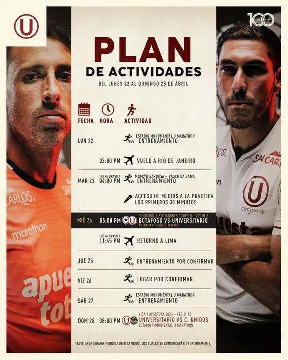 Plan de actividades de la U – Foto: Universitario 