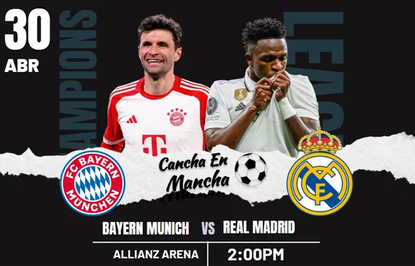 Bayern Munich vs Real Madrid EN VIVO por la primera semifinal de la UEFA Champions League 2023-24.