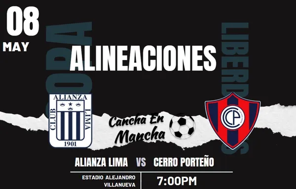Alineaciones de Alianza Lima y Cerro Porteño para el encuentro por Copa Libertadores