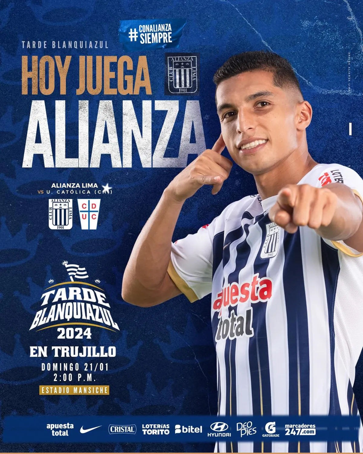 ‘Tarde Blanquiazul’: Alianza Lima se enfrenta a U. Católica en Trujillo.