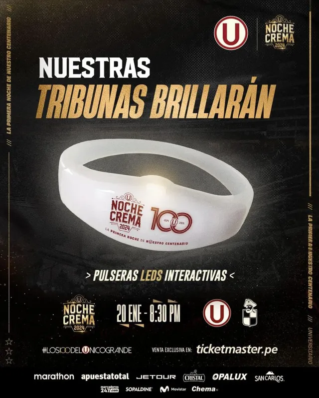 Las tribunas brillaran con pulseras de la U &#8211; Fuente: Universitario