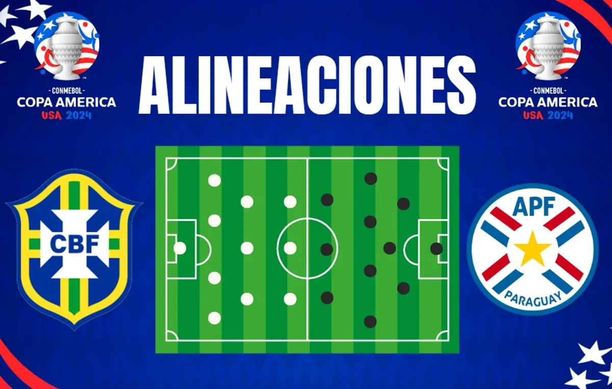 Alineaciones de Brasil y Paraguay para el duelo por la Copa América
