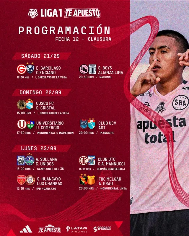 Programación de la fecha 12_ Foto: Liga 1 