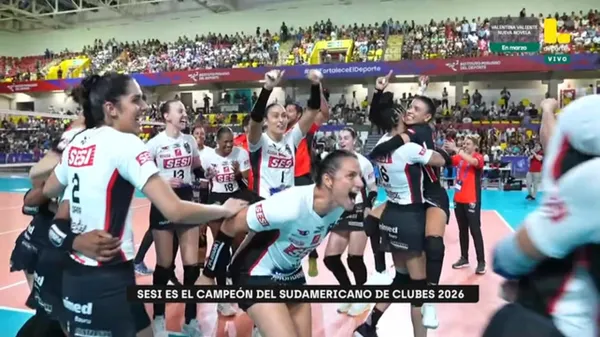 SESI campeón del Sudamericano de Clubes de Vóley 2026: aplastó 3-0 a Osasco en la final