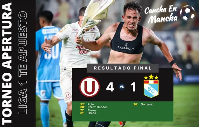 Universitario goleó a Sporting Cristal &#8211; Composición: Cancha en Mancha