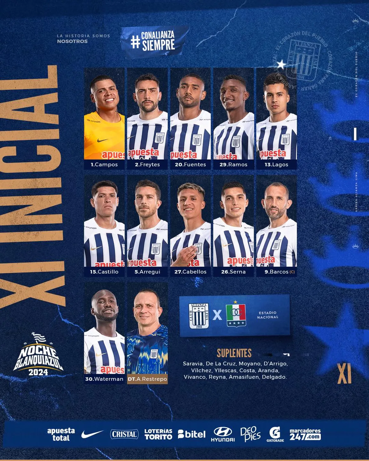 El jugador que impresionó a Restrepo en la ‘Noche Blanquiazul’: Revelación de Alianza Lima en amistoso contra Once Caldas