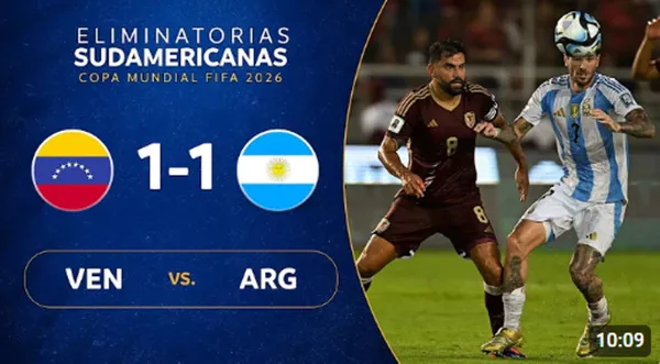 Venezuela y Argentina empataron por eliminatorias 2026