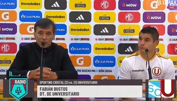 Fabián Bustos y Aldo Corso en conferencia de prensa