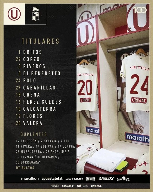Los once de la noche crema &#8211; Fuente: Universitario