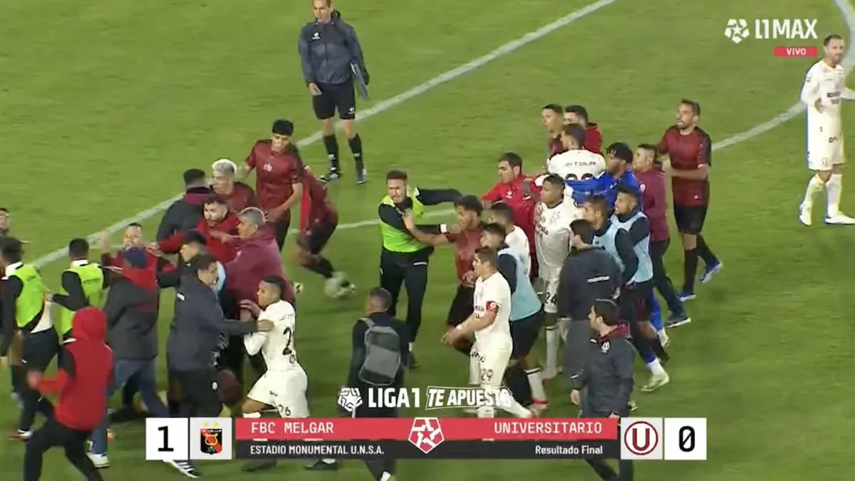 La FPF no sancionará a jugadores tras la pelea en el Universitario vs. Melgar