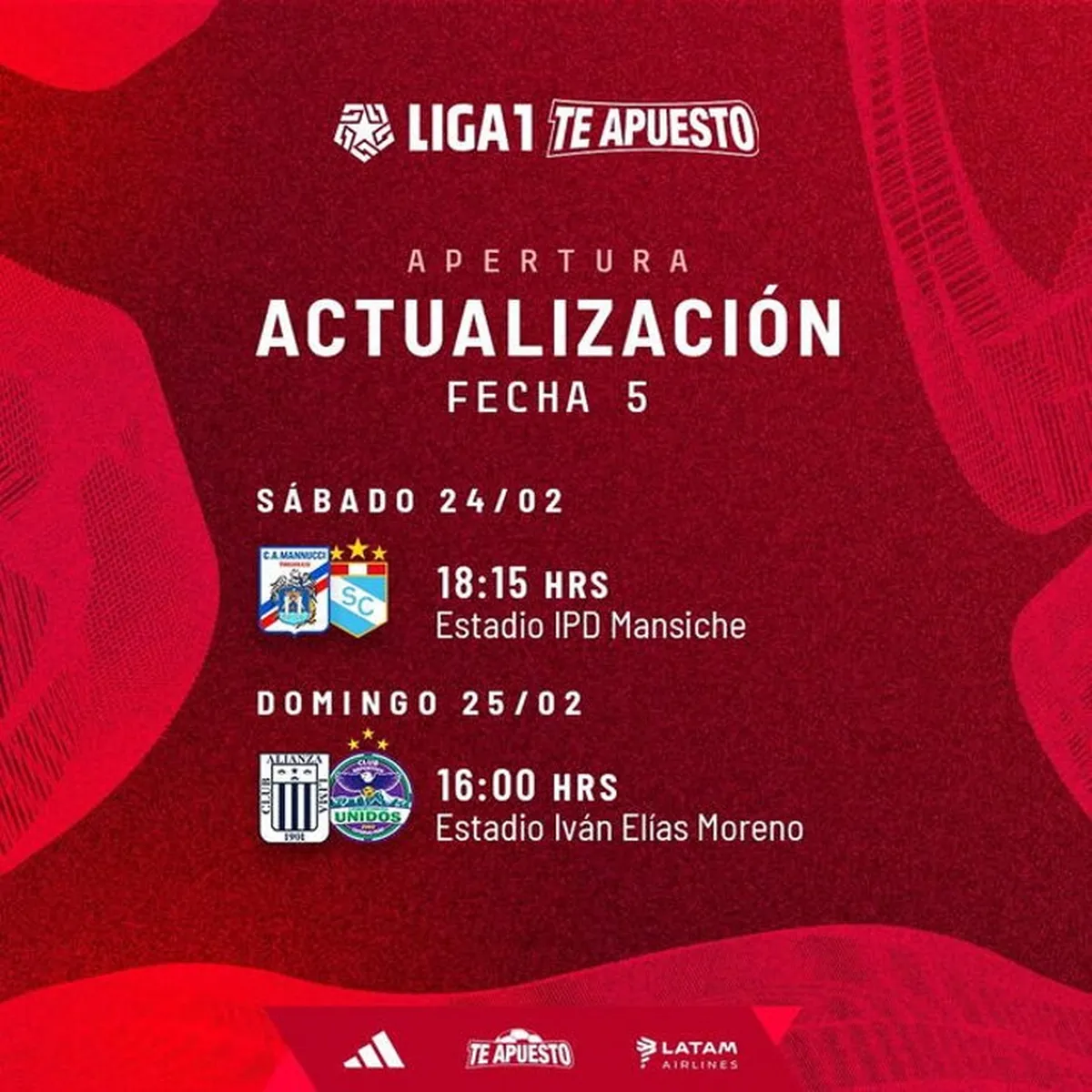 Cambio de horario en partidos clave de Alianza Lima y Sporting Cristal