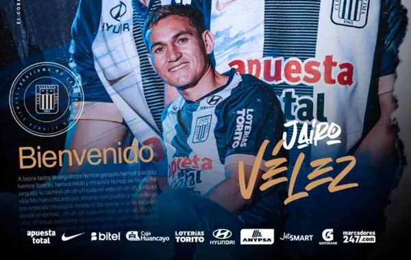 Alianza Lima le da la bienvenida a Jairo Vélez para la temporada 2026: “A darlo todo por esta camiseta”