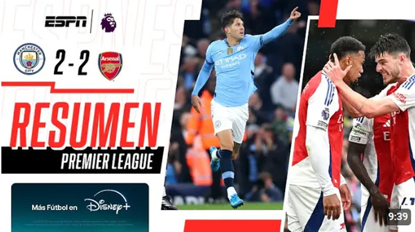 Manchester City salvó un agónico empate ante el  Arsenal en un partidazo por la Premier League – VIDEO