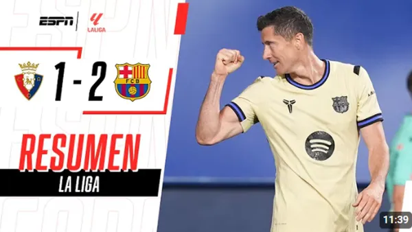 Barcelona venció 2-1 al Osasuna y quedó a un paso del título de la LaLiga 2025/26 – VIDEO