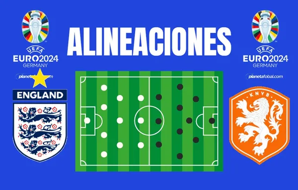 Alineaciones de Inglaterra y Países Bajos para la segunda semifinal de la Eurocopa