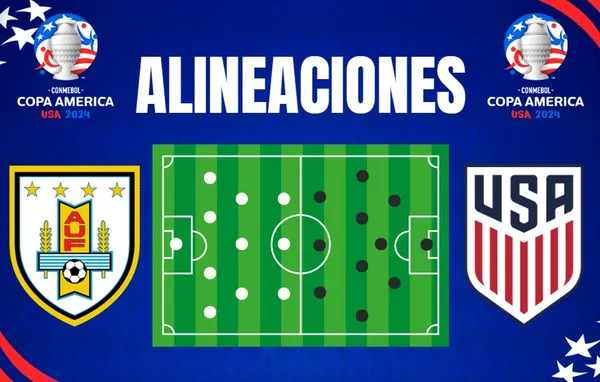 Alineaciones de Uruguay y Estados Unidos para el duelo por la Copa América