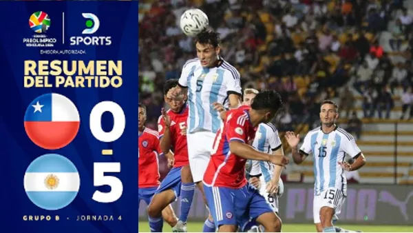 MIRA EL VIDEO RESUMEN: Argentina deslumbra en el Preolímpico Sub-23 al vencer 5-0 a Chile