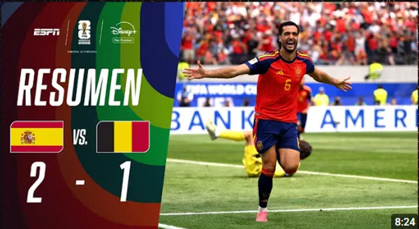 España derrotó 2-1 a Bélgica con un gol agónico y clasificó a semifinales del Mundial 2026 – VIDEO