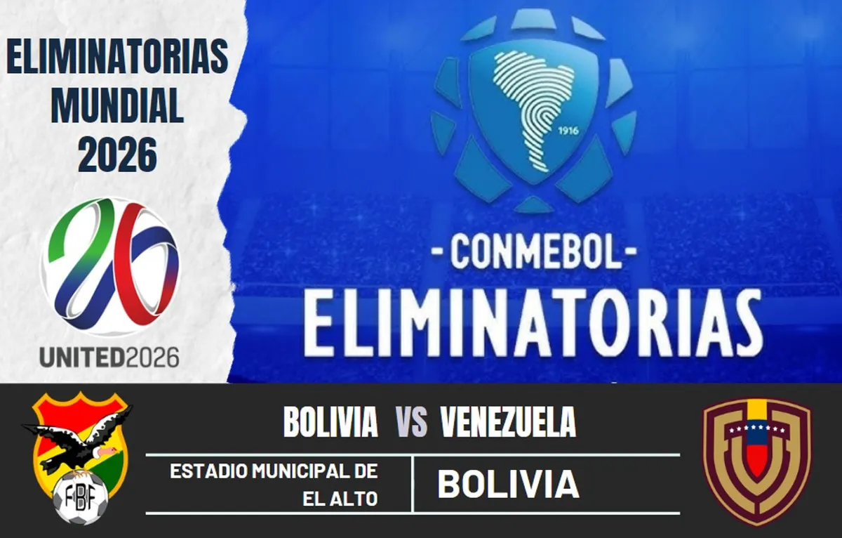 ¿Cuándo y a qué hora juegan Bolivia vs. Venezuela por las Eliminatorias al Mundial 2026?