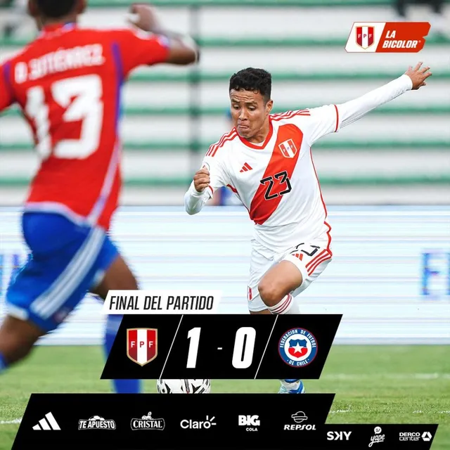 Final del encuentro Perú venció a Chile &#8211; Fuente: FPF
