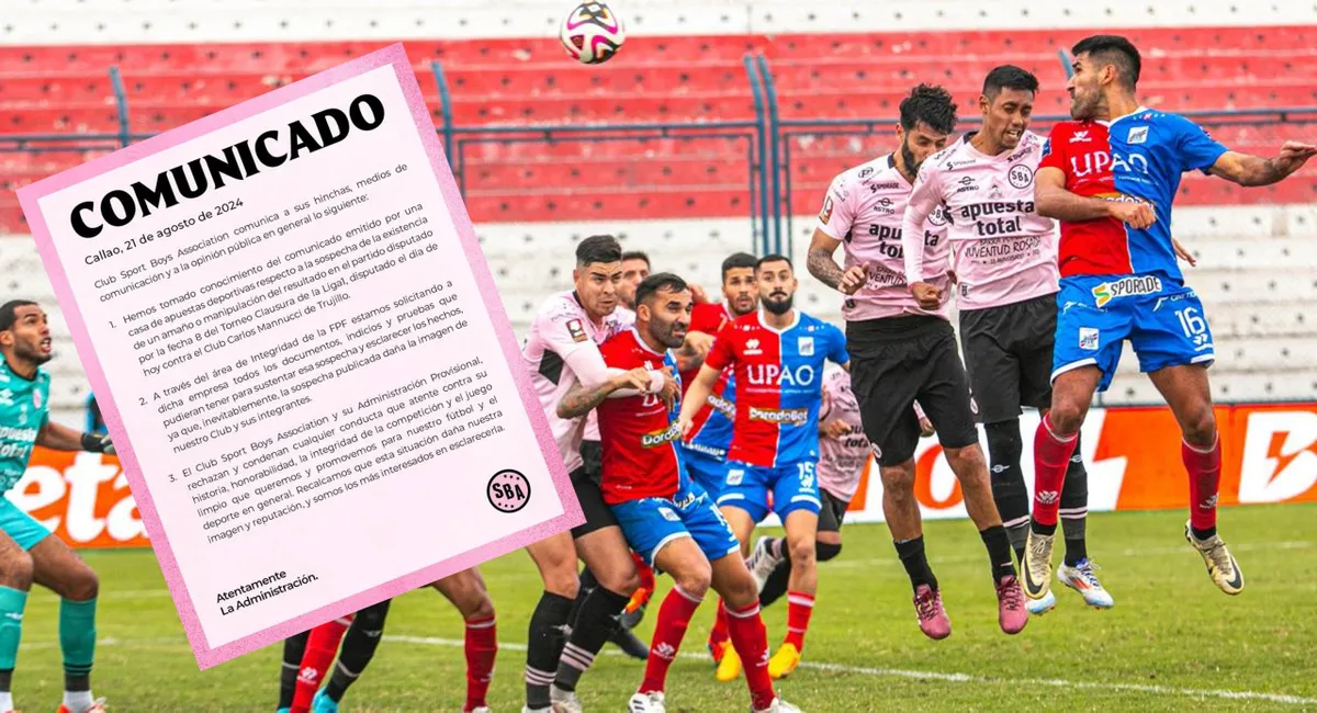 Grave Denuncia: Sport Boys emite FUERTE comunicado sobre amaño de partido y exige pruebas