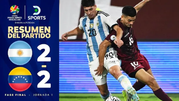 VIDEO RESUMEN: Venezuela empata con Argentina 2-2 en el Preolímpico Sub-23