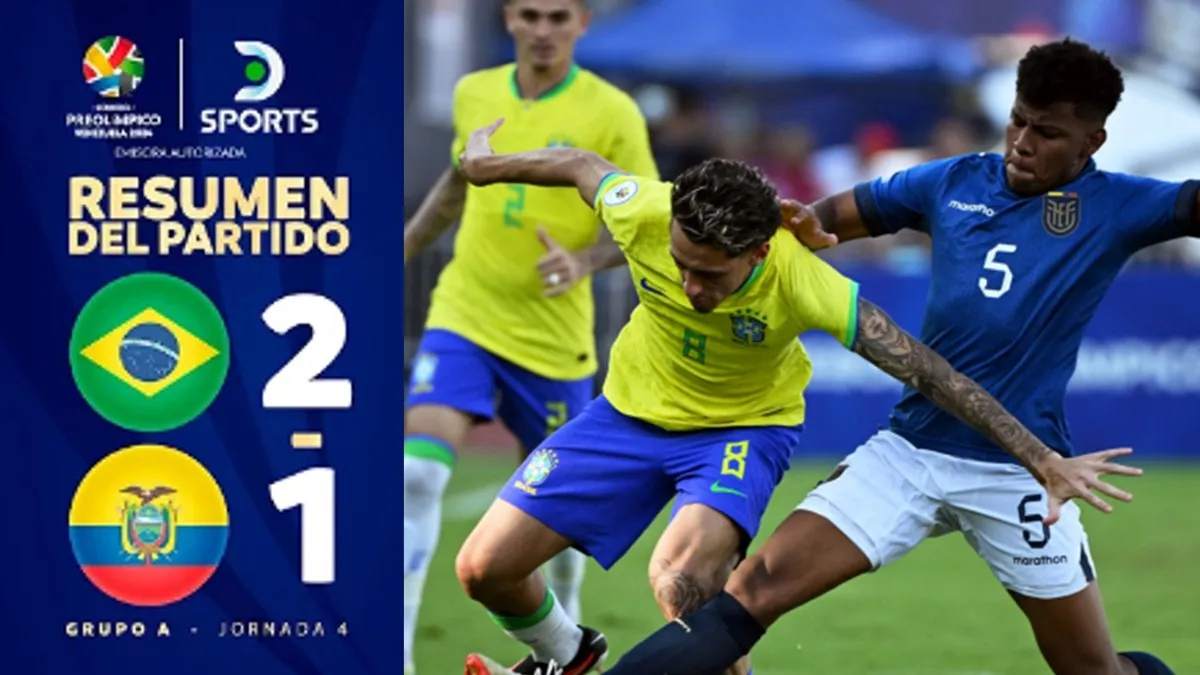 RESUMEN: Ecuador cayó ante Brasil 1-2 en el Preolímpico y depende de Venezuela para clasificar VIDEO
