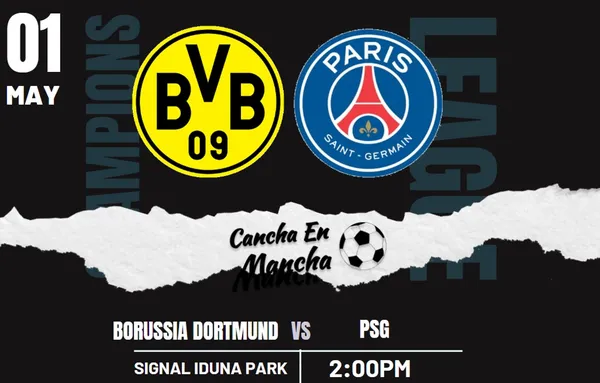 Alineaciones confirmadas de Borussia Dortmund y PSG para el encuentro por la semifinal de la UEFA Champions League