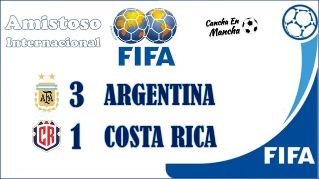 Argentina venció a Costa Rica &#8211; Composición: Cancha en Mancha