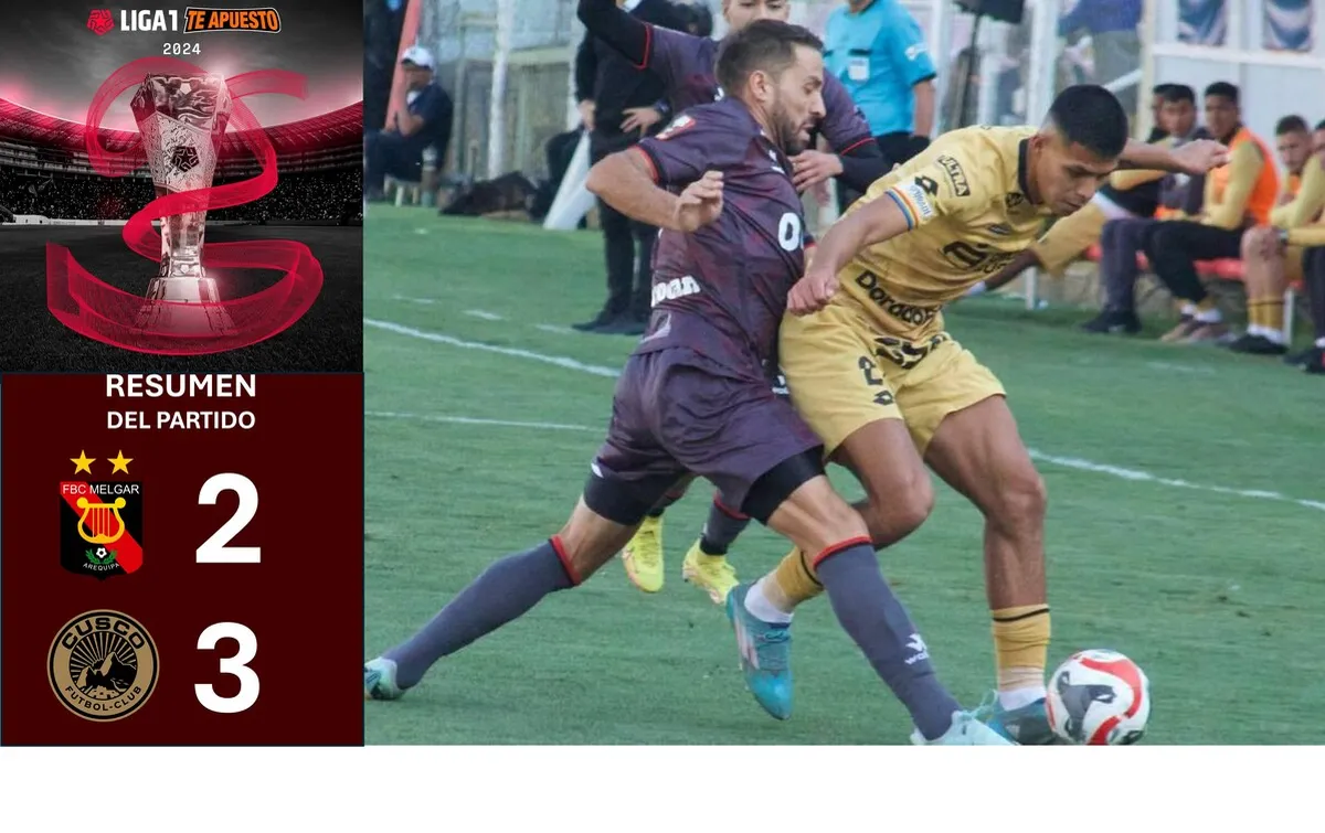 Cusco FC sufre pero logra vencer 3-2 a Melgar en Arequipa, mira el resumen del encuentro VIDEO