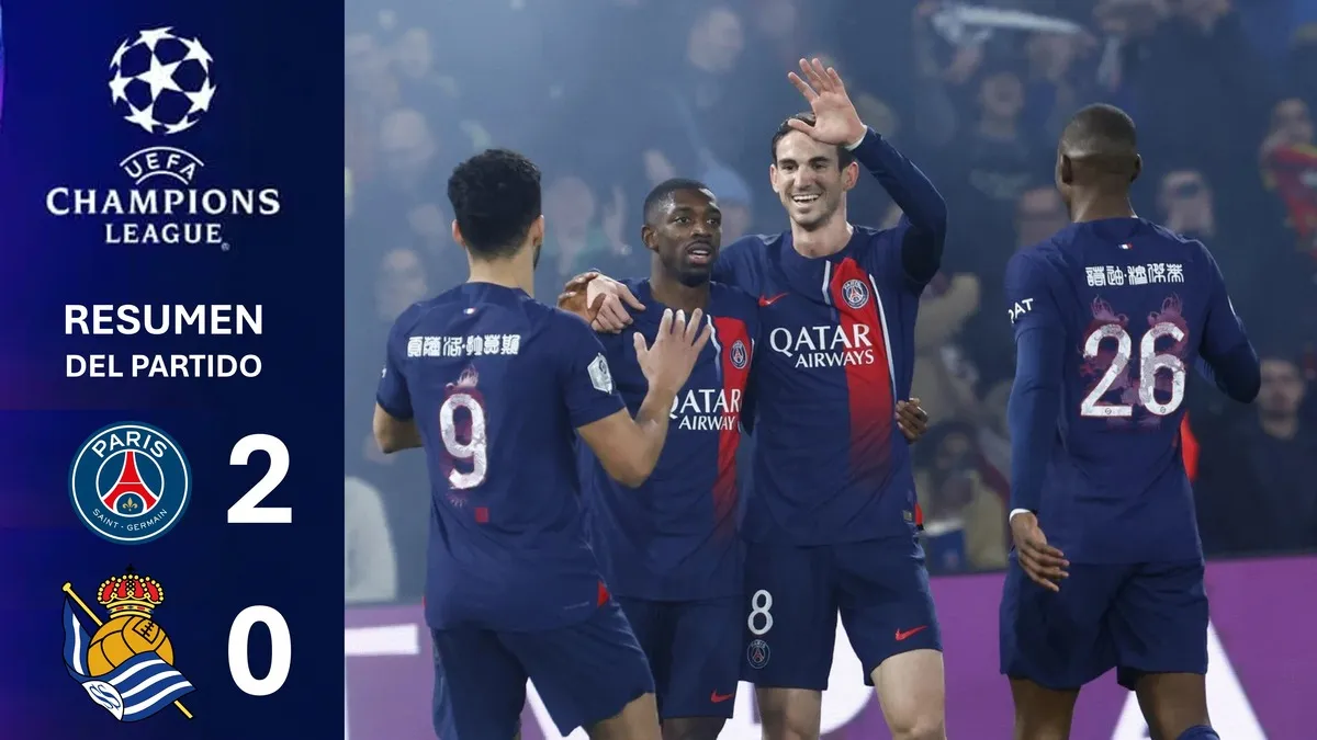 VIDEO RESUMEN: PSG derrotó a la Real Sociedad en la UEFA Champions League