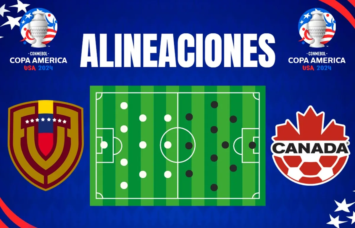 Alineaciones de Venezuela y Canadá para el choque por cuartos de la Copa América