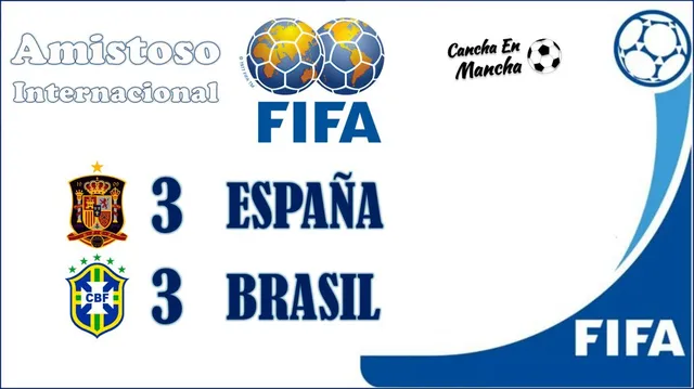Brasil y España empataron &#8211; Composición: Cancha en Mancha