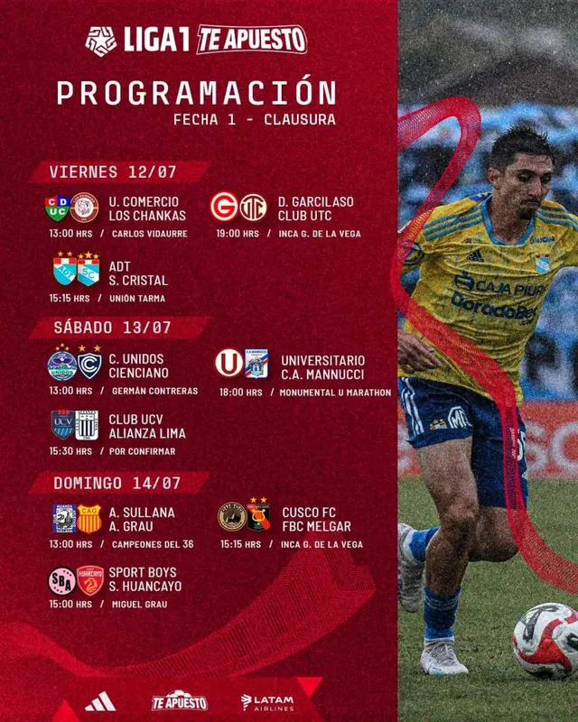 Programación de la fecha 1 del Torneo Clausura &#8211; Foto: Liga 1 