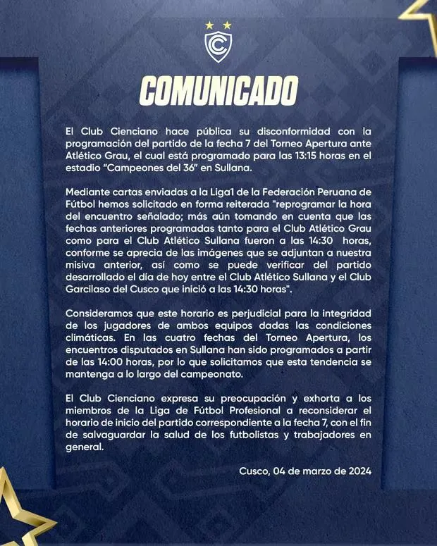 Fuente: Cienciano