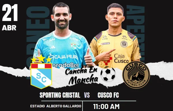 Alineaciones confirmadas de Sporting Cristal y Cusco FC para el encuentro por la fecha 12 del Torneo Apertura 2024