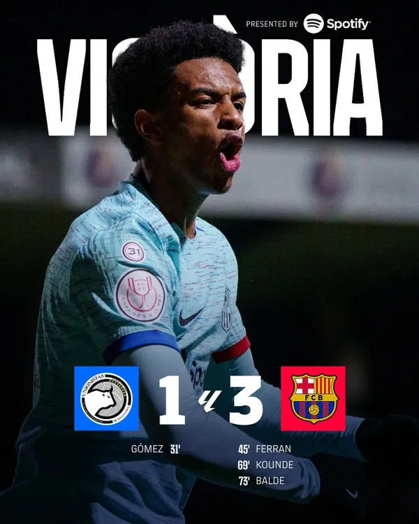 Barcelona supera a Unionistas 3-1 y avanza a cuartos de final en la Copa del Rey.
