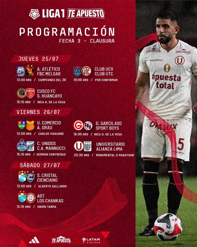 Programación de la fecha 3 del Torneo Clausura 2024 &#8211; Foto: Liga 1 