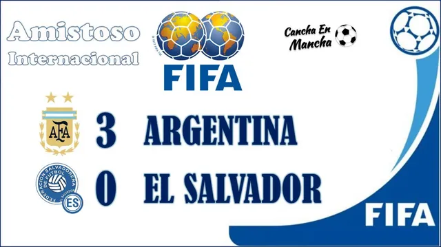 Argentina goleó a El Salvador &#8211; Composición: Cancha en Mancha
