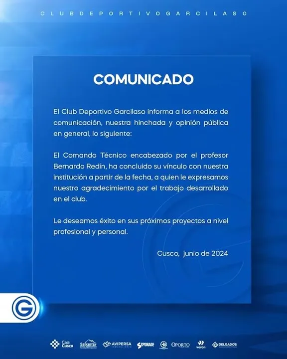 Comunicado de Deportivo Garcilaso del Cusco